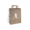 Sac cabas personnalisé en papier kraft 26 + 10 x 35 cm - Poignées plates - Impression jusqu'à 3 couleurs
