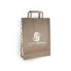 Sac cabas personnalisé en papier kraft 32 + 12 x 41 cm - Poignées plates - Impression jusqu'à 3 couleurs