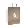Sac cabas personnalisé en papier kraft 32 + 11 x 42 cm -Poignées torsadées - Impression 1 couleur ou quadrichromie