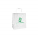 Sac cabas personnalisé en papier blanc 27 + 16 x 31 cm - Poignées torsadées - Impression jusqu'à 2 couleurs