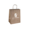 Sac cabas personnalisé en papier kraft 26 + 20 x 30 cm - Poignées torsadées - Impression jusqu'à 3 couleurs