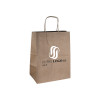 Sac cabas personnalisé en papier kraft 26 + 20 x 30 cm - Poignées torsadées - Impression jusqu'à 3 couleurs