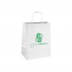 Sac cabas personnalisé en papier blanc 32 + 20 x 31 cm - Poignées torsadées - Impression jusqu'à 2 couleurs