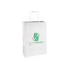 Sac cabas personnalisé en papier blanc 26 + 10 x 35 cm - Poignées torsadées - Impression jusqu'à 3 couleurs