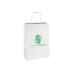 Sac cabas personnalisé en papier blanc 32 + 22 x 31 cm - Poignées torsadées - Impression jusqu'à 2 couleurs