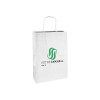 Sac cabas personnalisé en papier blanc 26 + 10 x 35 cm - Poignées torsadées - Impression jusqu'à 3 couleurs
