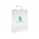 Sac cabas personnalisé en papier blanc 32 + 12 x 41 cm - Poignées plates - Impression jusqu'à 3 couleurs