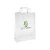 Sac cabas personnalisé en papier blanc 32 + 12 x 41 cm - Poignées plates - Impression jusqu'à 3 couleurs