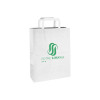 Sac cabas personnalisé en papier blanc 26 + 20 x 28 cm - Poignées plates - Impression jusqu'à 3 couleurs