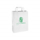 Sac cabas personnalisé en papier blanc 26 + 20 x 28 cm - Poignées plates - Impression jusqu'à 3 couleurs