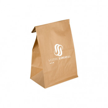 Sac SOS personnalisé en papier kraft 22 + 10 x 36 cm - Impression jusqu'à 2 couleurs