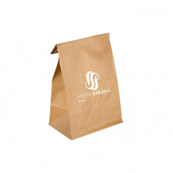 Sac SOS personnalisé en papier kraft 32 + 16 x 35 cm - Impression jusqu'à 2 couleurs