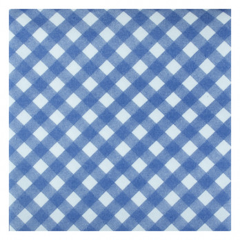 Serviette en soft aspect tissu vichy bleu 40 x 40