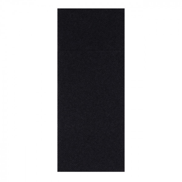 Serviette en soft aspect tissu noir pliage kangourou 32 x 40