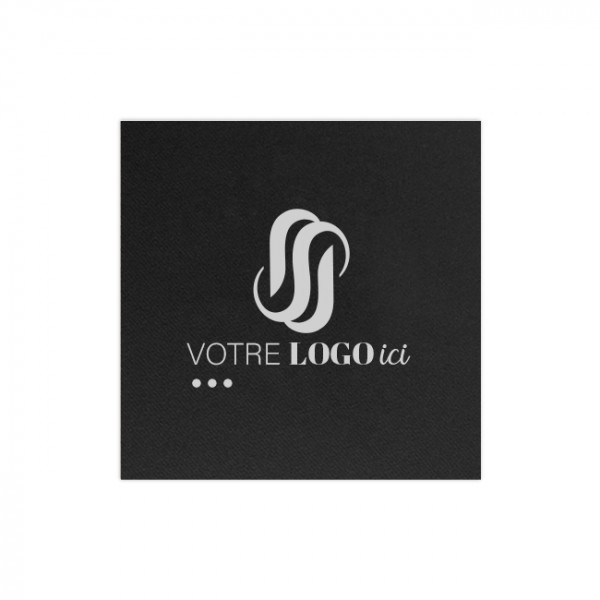 Serviette personnalisée soft noire 20x20 - 1 couleur