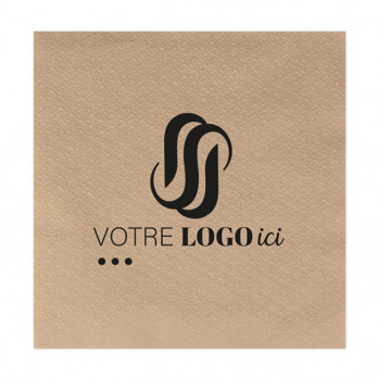 Serviette personnalisée en papier ouate kraft 30 x 30 - 1 pli - Impression 1 à 2 couleurs