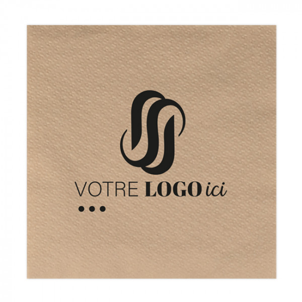 Serviette personnalisée en papier kraft 30x30 - 1 pli - 1 à 2 couleurs