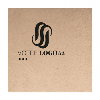 Serviette personnalisée en papier ouate kraft 30 x 30 - 2 plis - Impression 1 à 2 couleurs