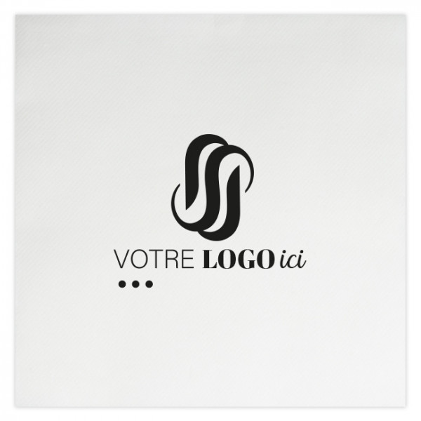 Serviette personnalisée en soft blanc 40x40 - 1 à 2 couleurs