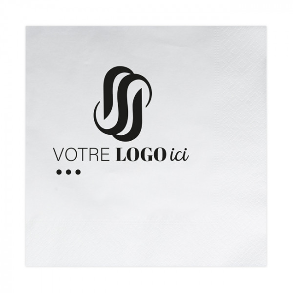 Serviette papier ouate blanche personnalisée 30x30 - 1 pli