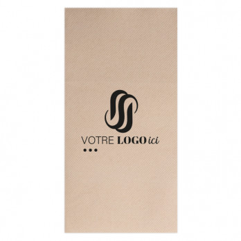 Serviette personnalisée en papier molletonné kraft 30 x 40 - Pliage en 6 - Impression 1 à 2 couleurs