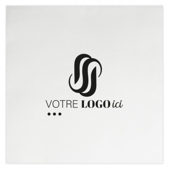 Serviette personnalisée en soft aspect tissu blanc 40 x 40 - Impression 1 à 2 couleurs