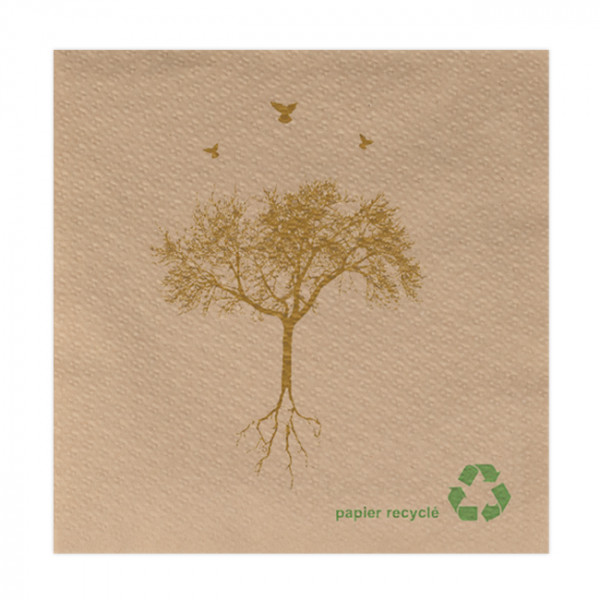 Serviette noire 30x40 pliée en 6. Impression 1-2 couleurs. Personnalisée.