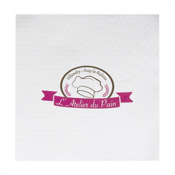 Serviette papier personnalisée 30x30 - 2 plis - Impression 1-2 couleurs.