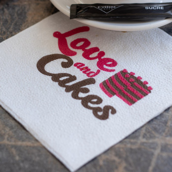 Serviette personnalisée en papier ouate blanc 30 x 30 - 1 pli - Impression 1 à 2 couleurs