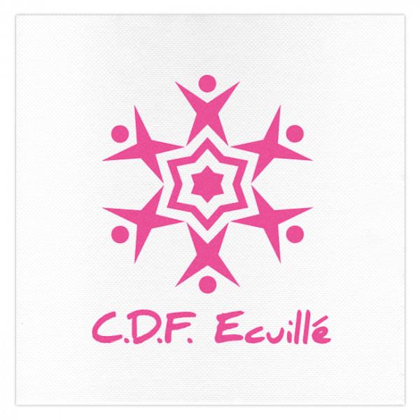 serviette personnalisée blanche 40x40 impression 1-2 couleurs en papier molletonné ou kraft ouate 2 plis