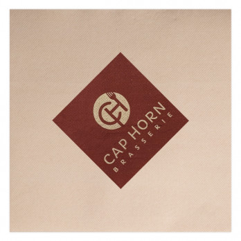 Serviette personnalisée en papier molletonné kraft 40 x 40 - Impression 1 à 2 couleurs