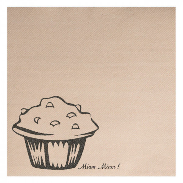 Serviette personnalisée en papier kraft molletonné 40x40 - 1 à 2 couleurs.