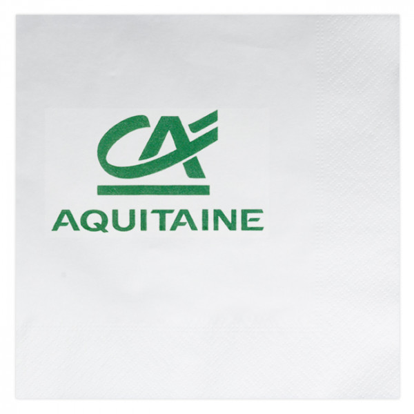 serviette personnalisée blanche 2 plis ouate 40x40 cm