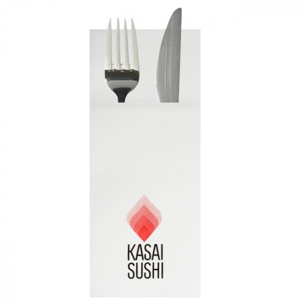 Serviette en papier blanche 24x24 - 2 plis - Impression 1-2 couleurs - Personnalisable.