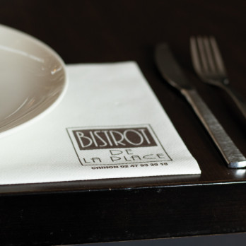 Serviette personnalisée en soft aspect tissu blanc 40 x 40 - Impression de 1 à 2 couleurs