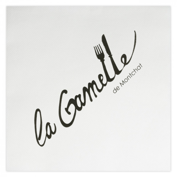 Serviette personnalisée en soft blanc 40x40 - 1 à 2 couleurs