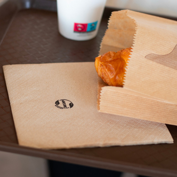 Serviettes en papier blanches 2 plis 40x40cm.