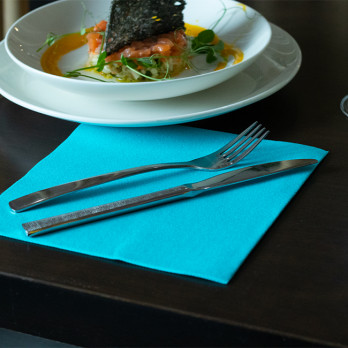 Serviette en soft aspect tissu turquoise 40 x 40