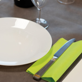 Serviette en papier molletonné vert anis 40 x 40