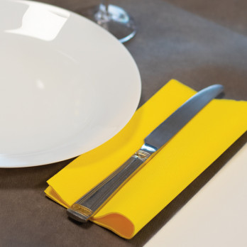 Serviette en papier molletonné jaune 40 x 40