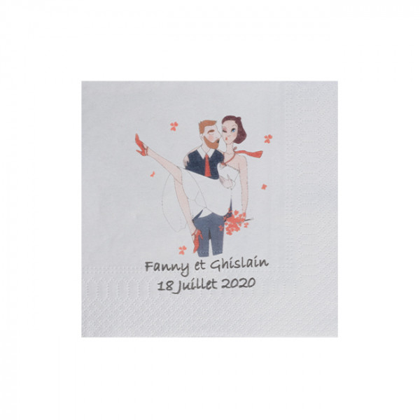 Serviette en papier personnalisée pour un mariage