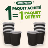 belet carton triple paroi noir 12 Oz - 1 paquet acheté = 1 paquet OFFERT