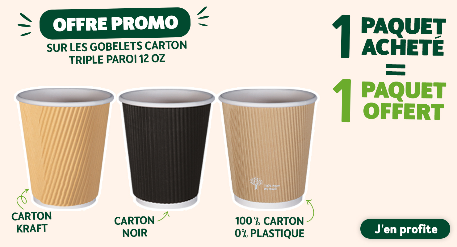 Gobelets carton triple paroi 12 Oz en promotion sur Thouy.net